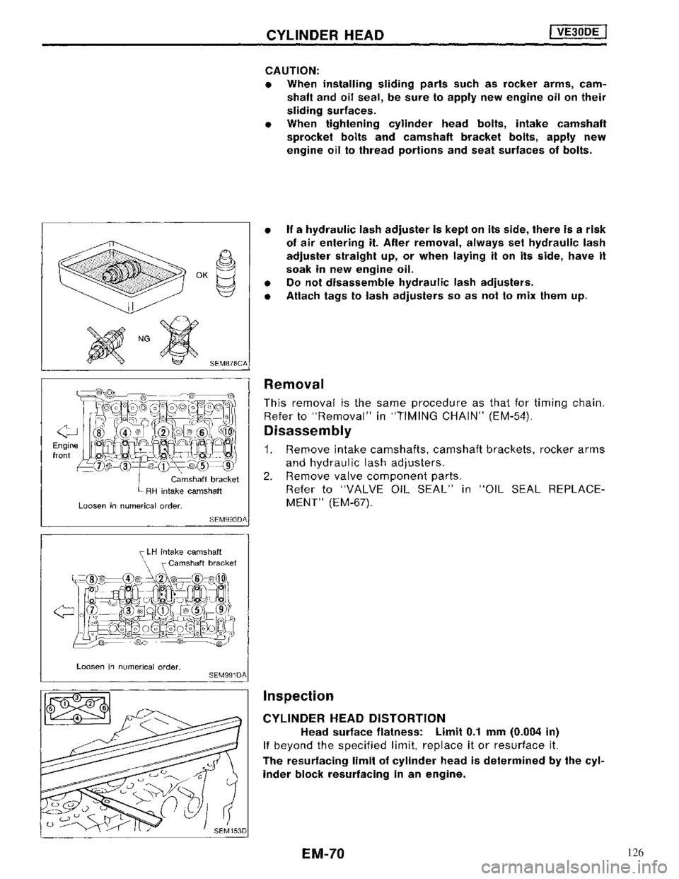 NISSAN MAXIMA 1994 A32 / 4.G Engine Mechanical Workshop Manual 126 