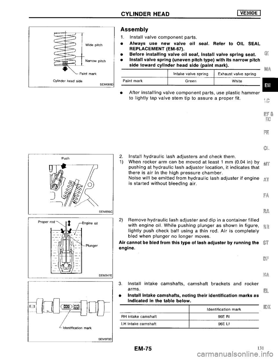 NISSAN MAXIMA 1994 A32 / 4.G Engine Mechanical Workshop Manual 131 