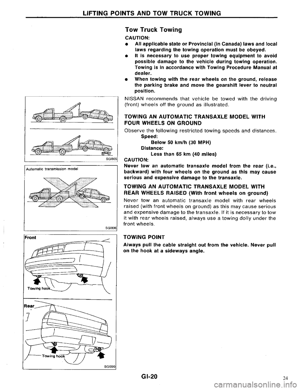 NISSAN MAXIMA 1994 A32 / 4.G General Information Workshop Manual 24 