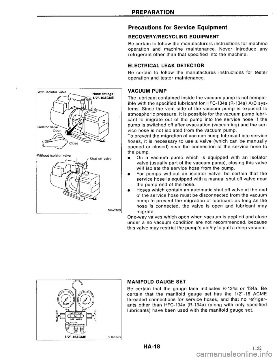 NISSAN MAXIMA 1994 A32 / 4.G Heather And Air Conditioner Workshop Manual 1152 