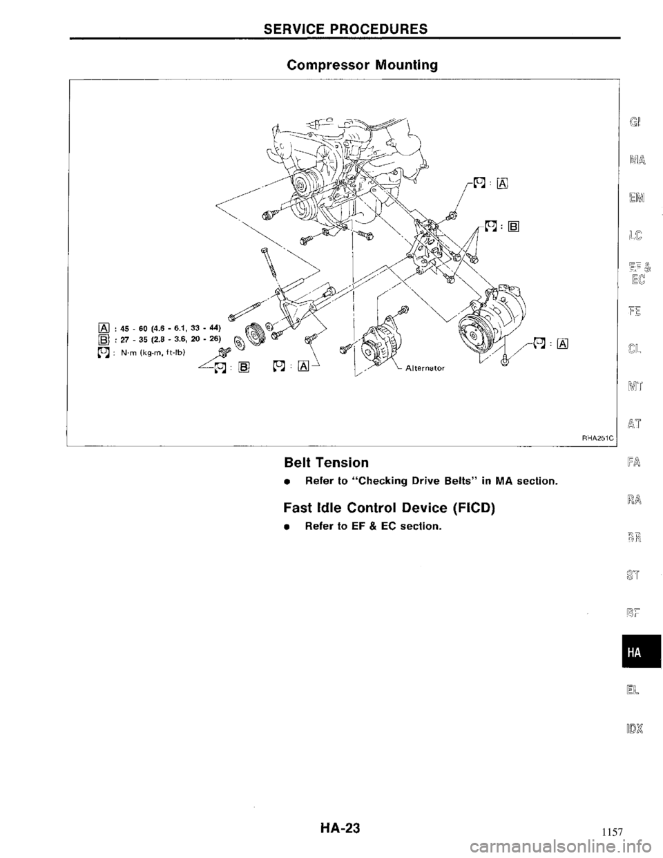 NISSAN MAXIMA 1994 A32 / 4.G Heather And Air Conditioner Workshop Manual 1157 