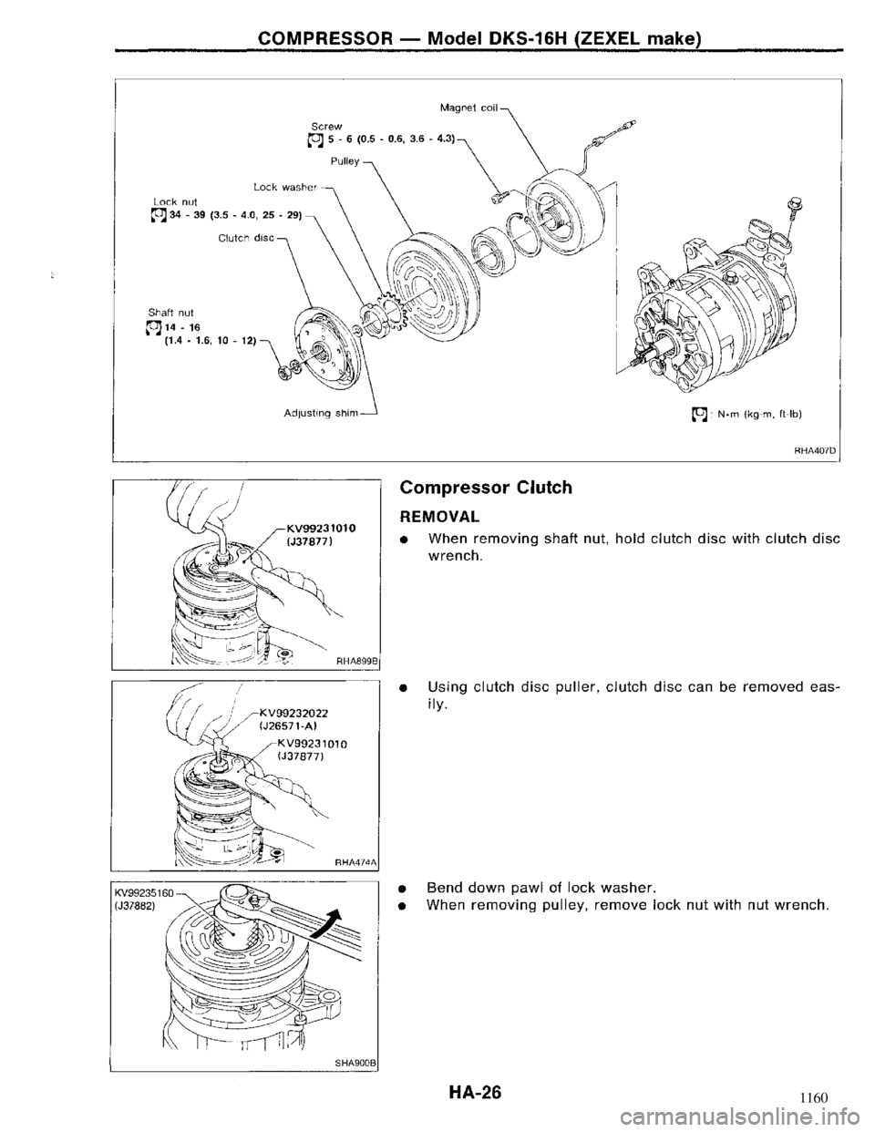 NISSAN MAXIMA 1994 A32 / 4.G Heather And Air Conditioner Workshop Manual 1160 
