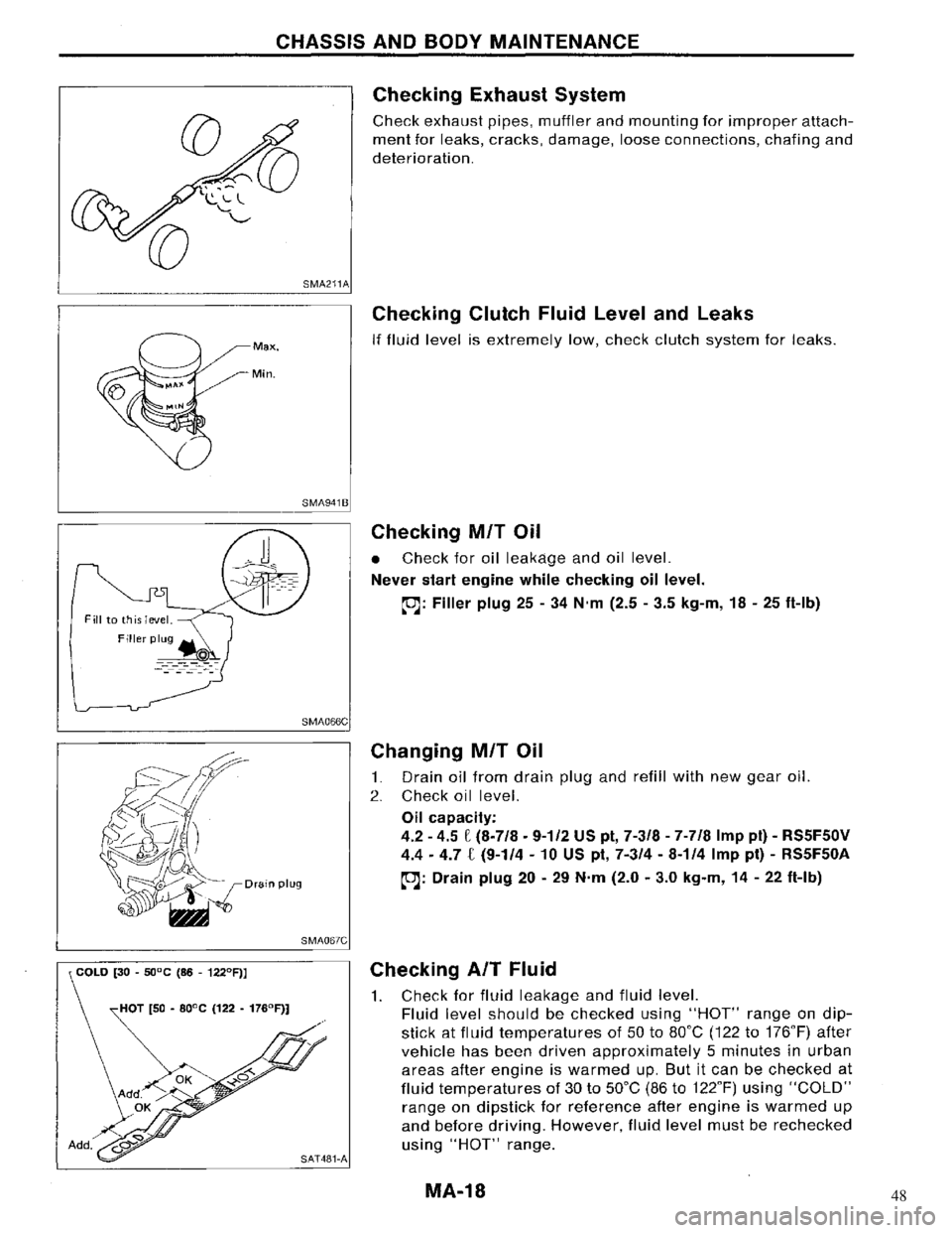 NISSAN MAXIMA 1994 A32 / 4.G Maintenance Workshop Manual 48 
