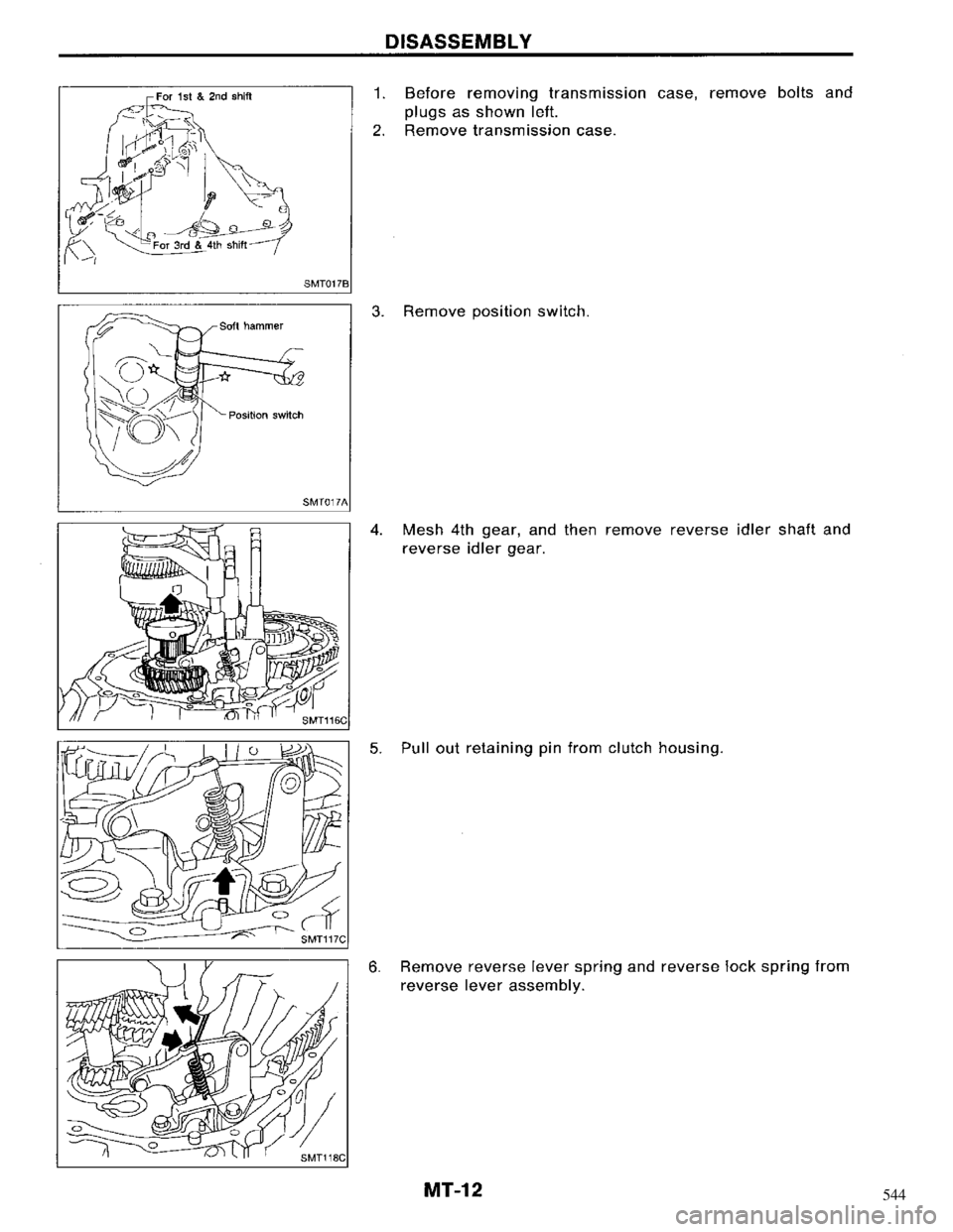 NISSAN MAXIMA 1994 A32 / 4.G Manual Transaxle Workshop Manual 544 