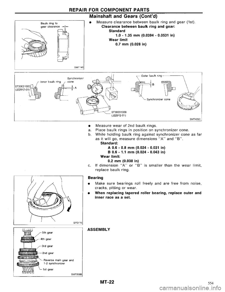 NISSAN MAXIMA 1994 A32 / 4.G Manual Transaxle Workshop Manual 554 