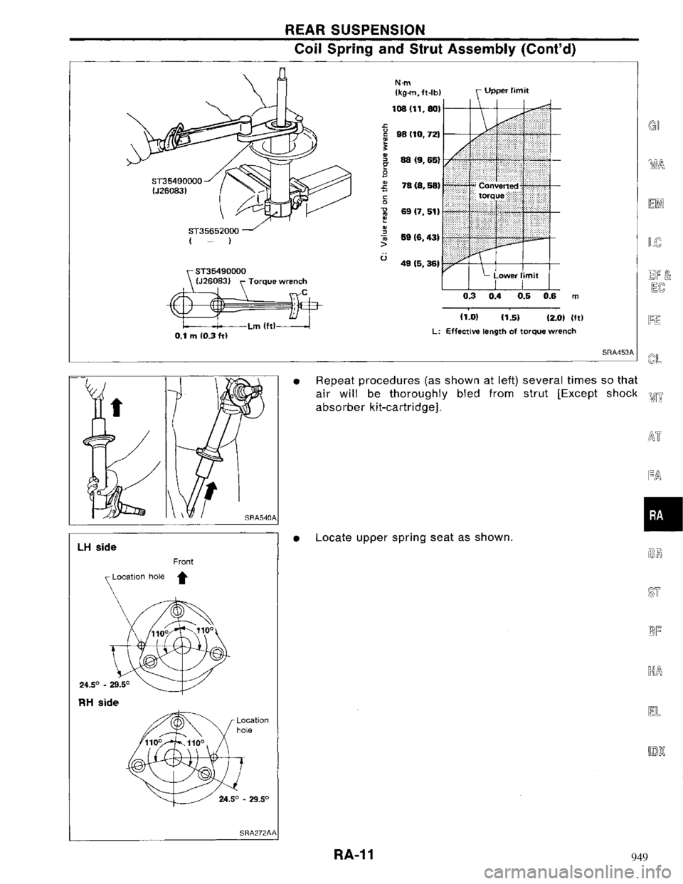 NISSAN MAXIMA 1994 A32 / 4.G Rear Axle Workshop Manual 949 
