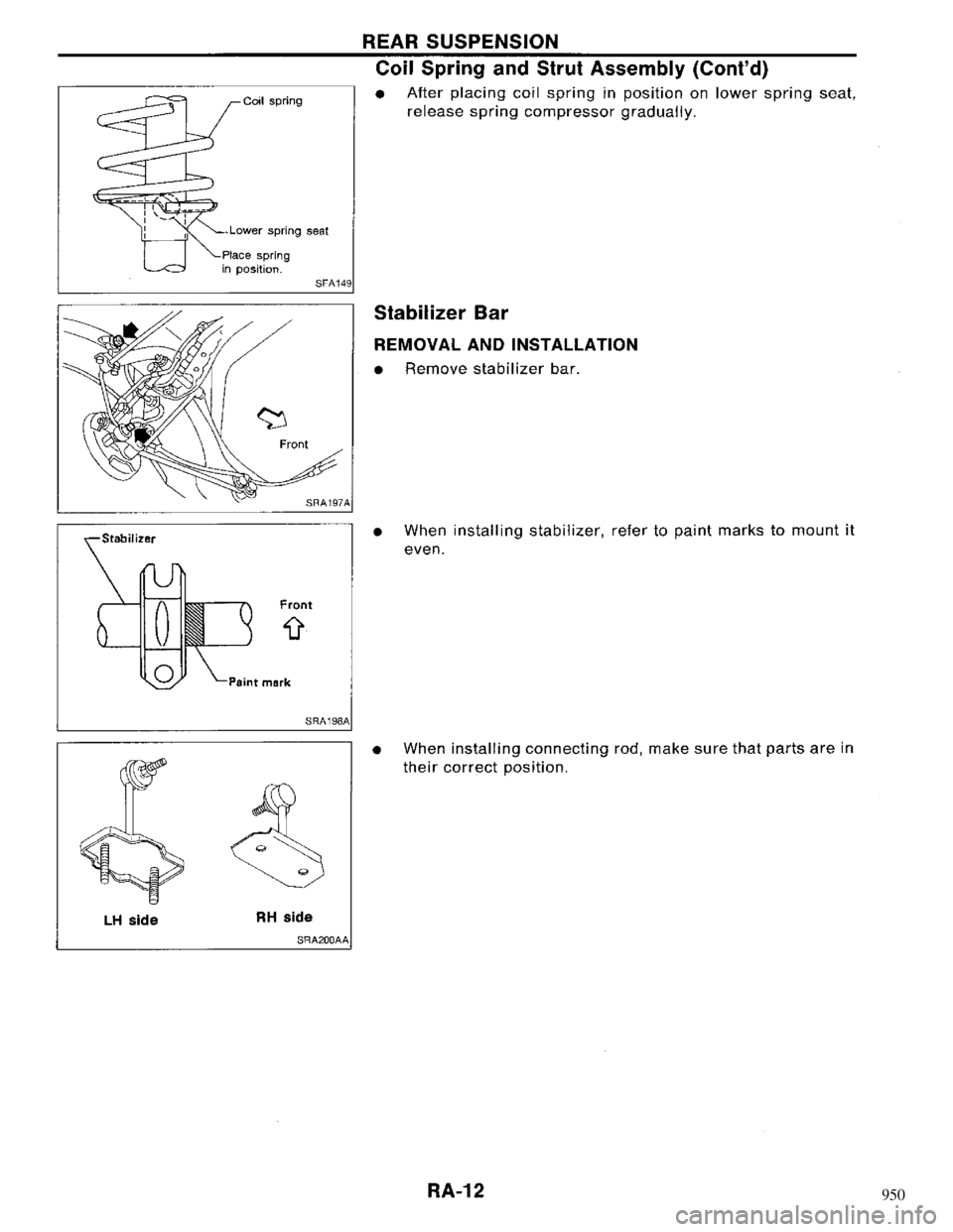 NISSAN MAXIMA 1994 A32 / 4.G Rear Axle Workshop Manual 950 