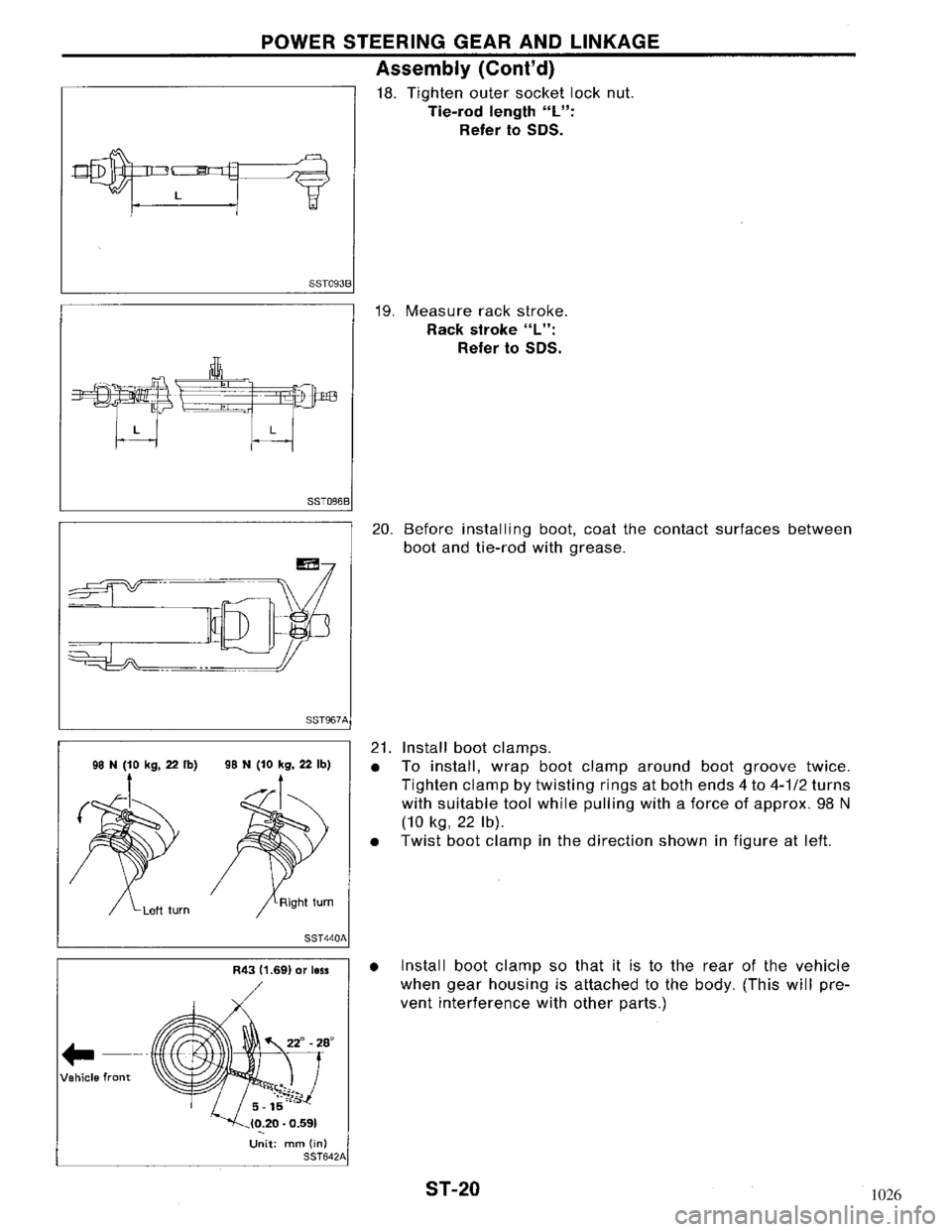 NISSAN MAXIMA 1994 A32 / 4.G Steering System Workshop Manual 1026 