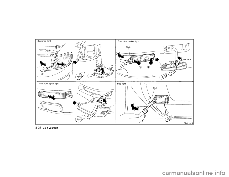 NISSAN MAXIMA 1999 A32 / 4.G Owners Manual SDI0131A
8-28
Do-it-yourself
Z
01.1.22/A32-D/V5.0
X 