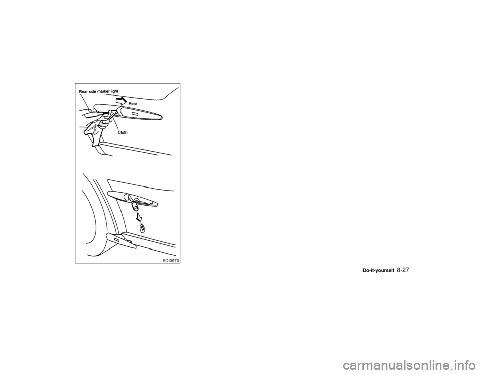 NISSAN MAXIMA 2001 A33 / 5.G Owners Manual SDI0970
Do-it-yourself
8-27
Z
00.1.17/A33-D/V5.0
X 