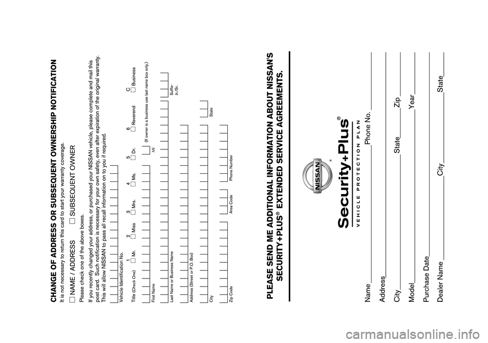 NISSAN MAXIMA 2007 A34 / 6.G Warranty Booklet 