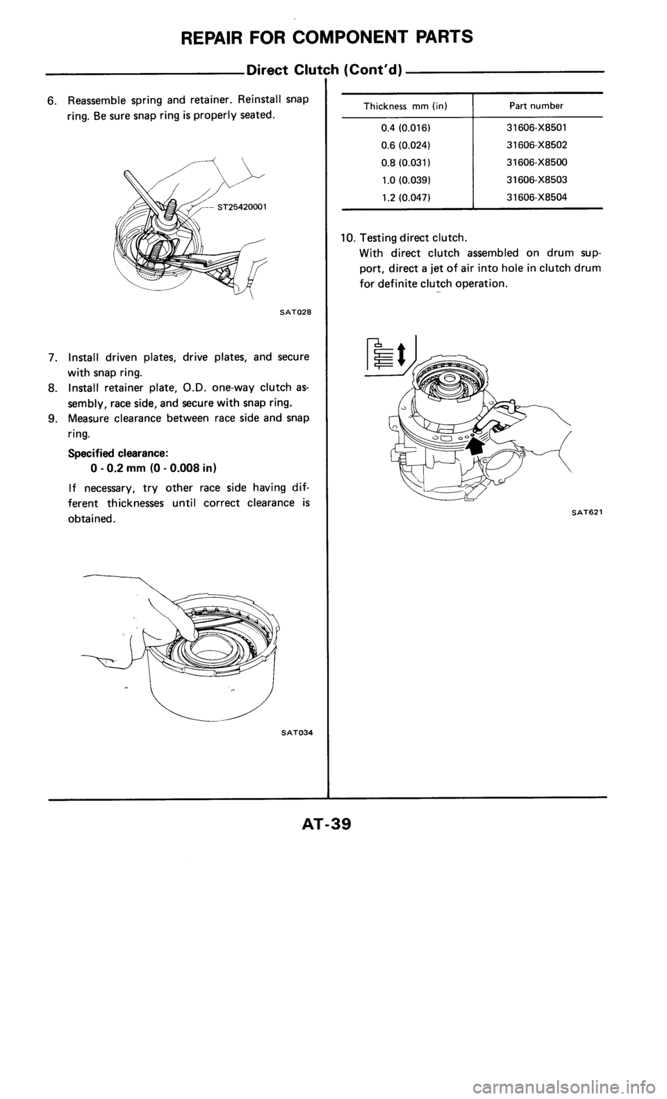NISSAN 300ZX 1985 Z31 Automatic Transmission Workshop Manual 