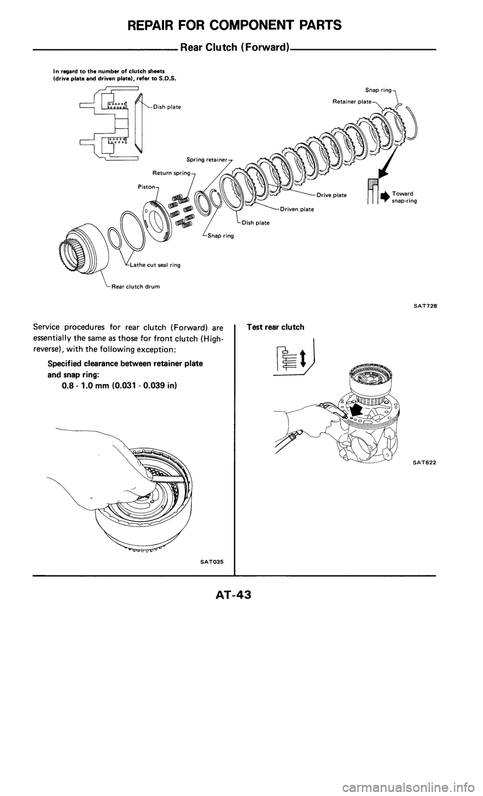 NISSAN 300ZX 1985 Z31 Automatic Transmission Workshop Manual 