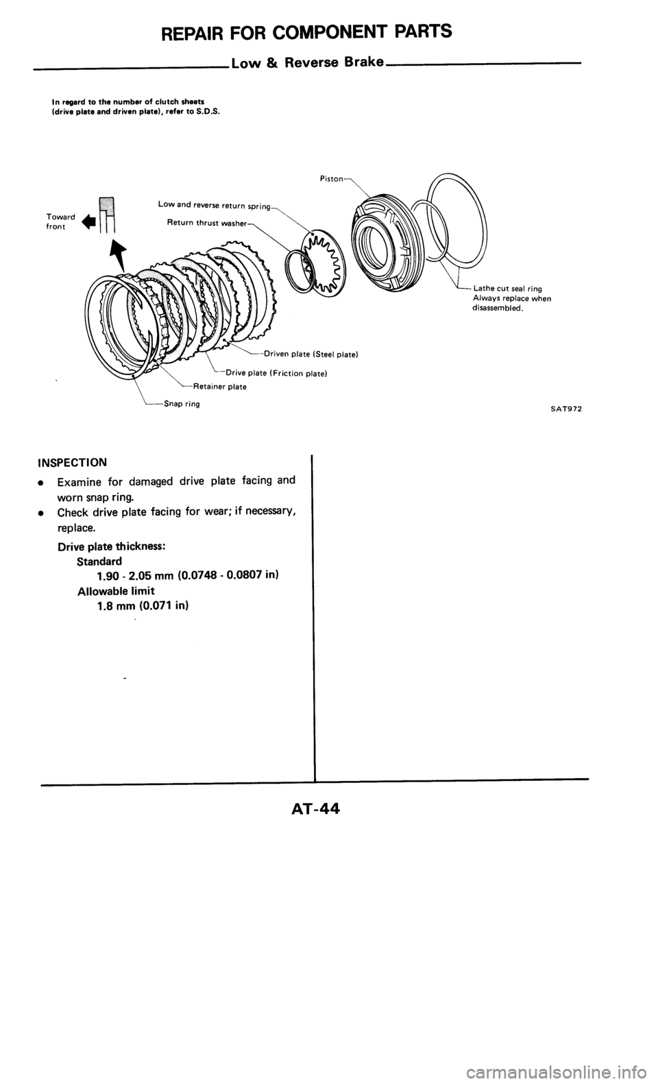 NISSAN 300ZX 1985 Z31 Automatic Transmission Workshop Manual 
