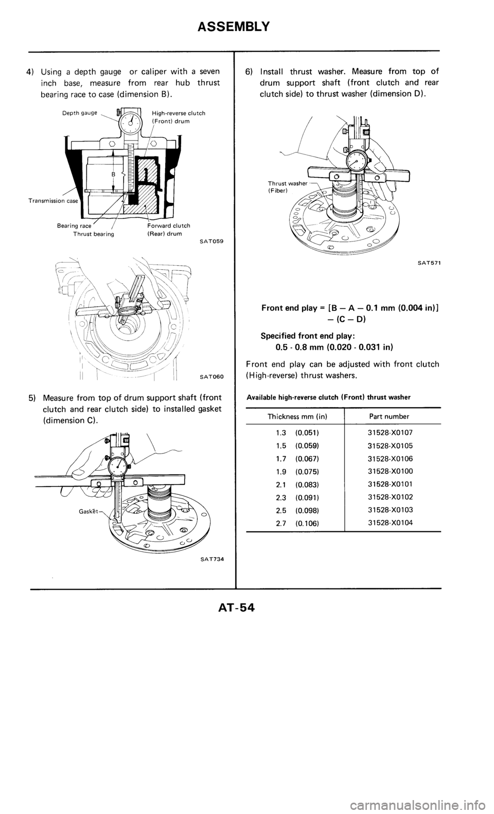 NISSAN 300ZX 1985 Z31 Automatic Transmission Workshop Manual 