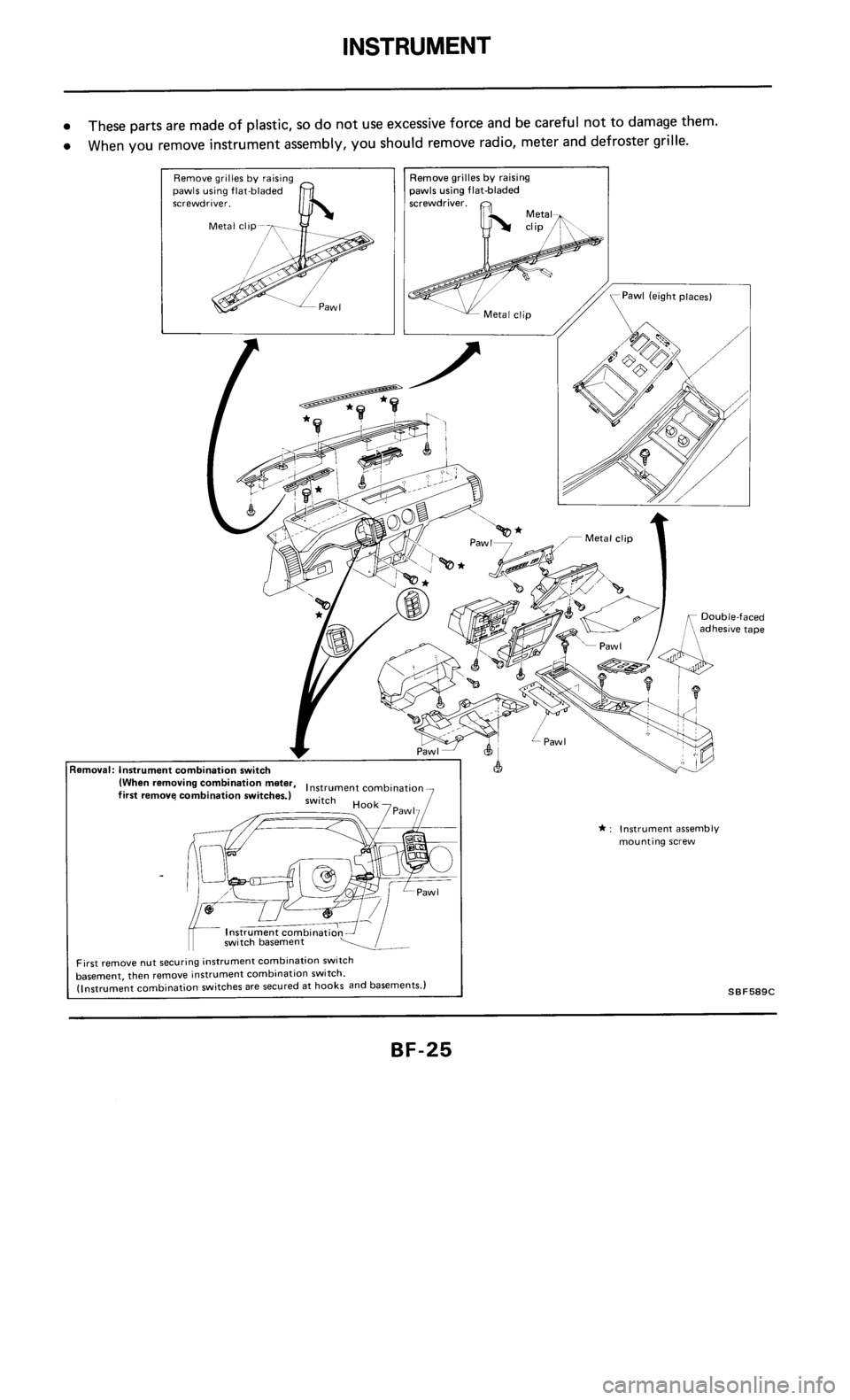 NISSAN 300ZX 1985 Z31 Body Workshop Manual 