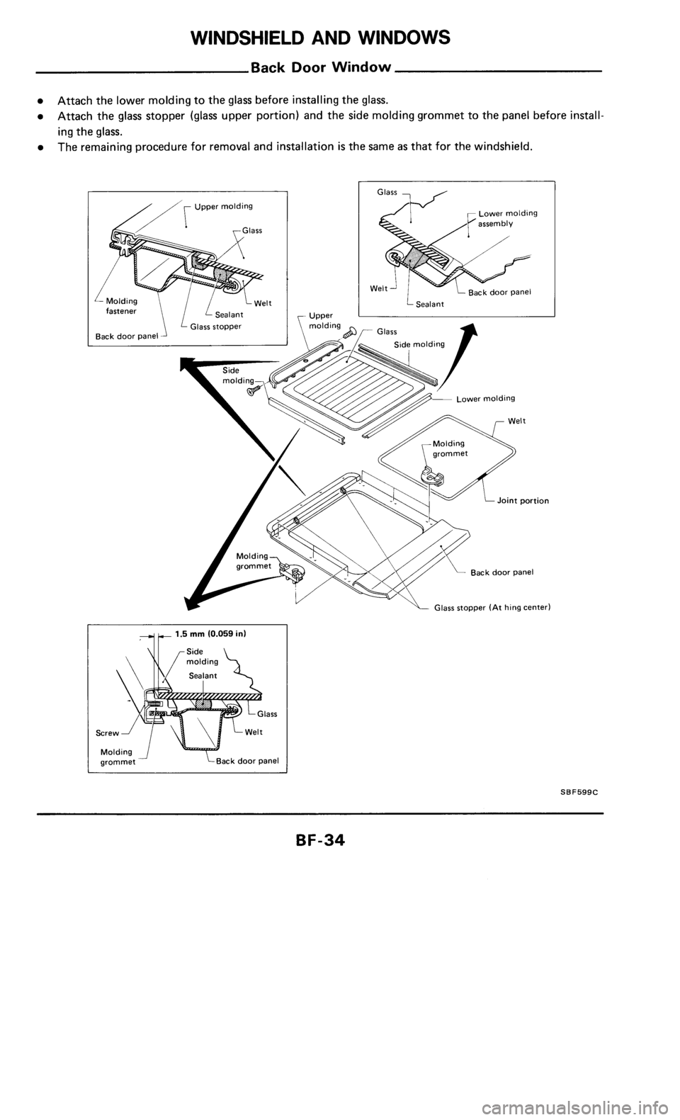 NISSAN 300ZX 1985 Z31 Body Workshop Manual 