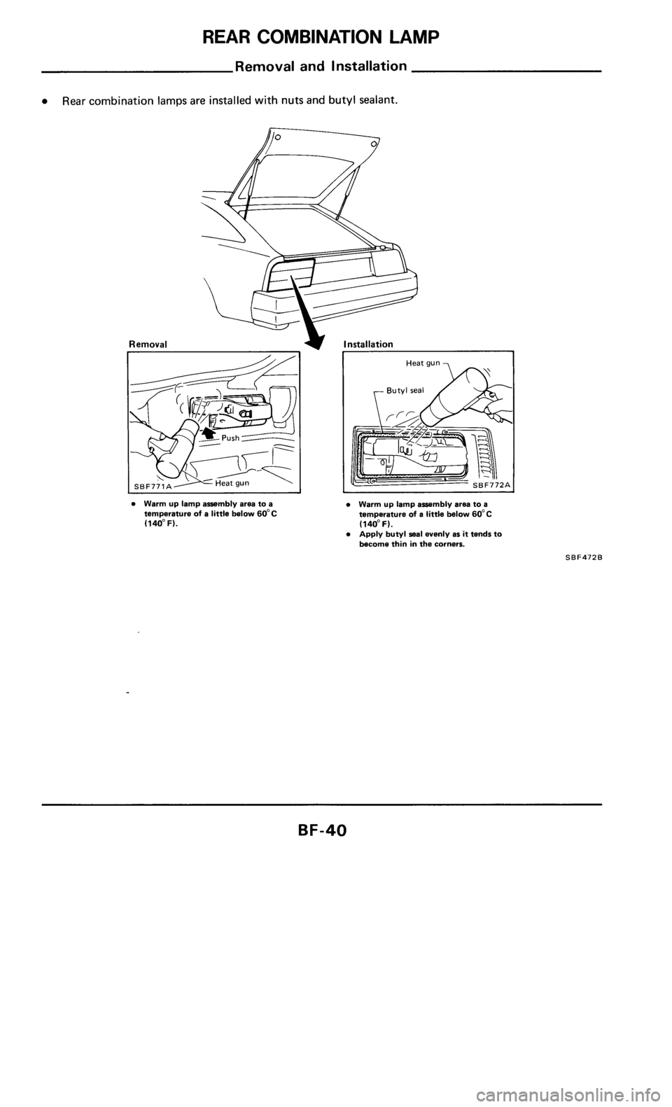 NISSAN 300ZX 1985 Z31 Body Workshop Manual 