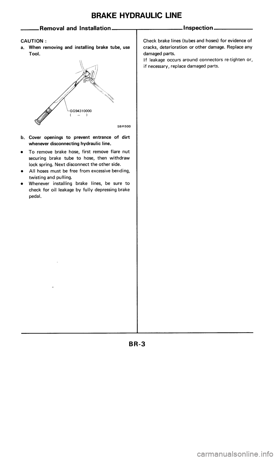 NISSAN 300ZX 1986 Z31 Brake System Workshop Manual 