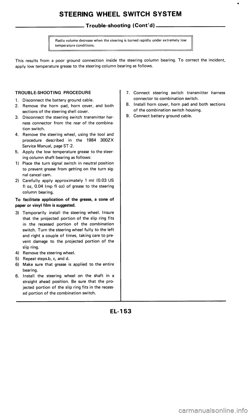 NISSAN 300ZX 1985 Z31 Electrical System Workshop Manual 