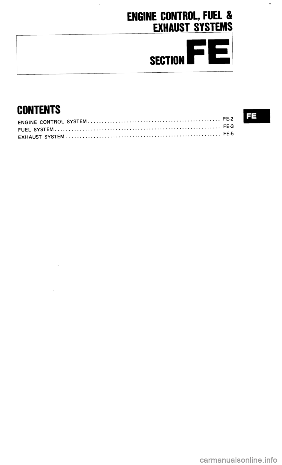 NISSAN 300ZX 1985 Z31 Engine Control Workshop Manual 