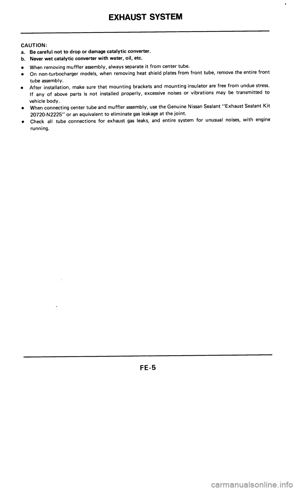 NISSAN 300ZX 1985 Z31 Engine Control Workshop Manual 