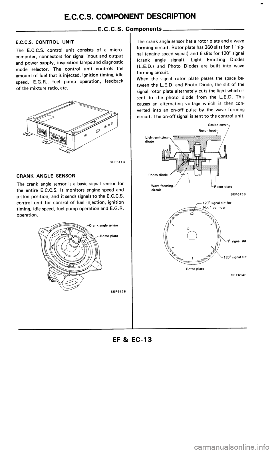 NISSAN 300ZX 1986 Z31 Engine Fuel And Emission Control System Workshop Manual 