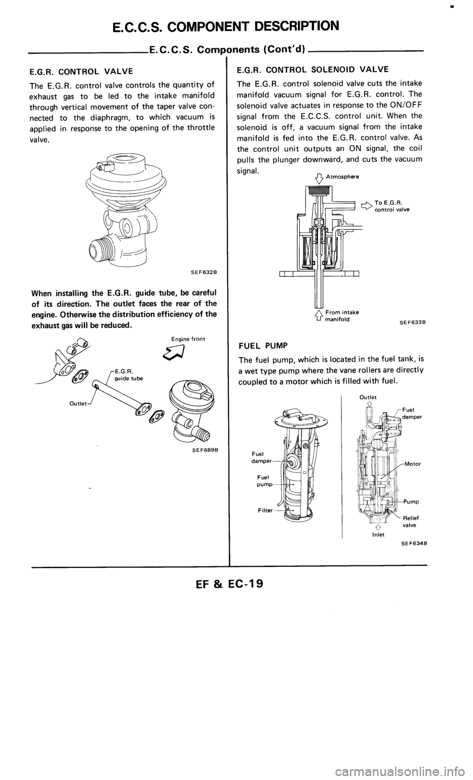 NISSAN 300ZX 1986 Z31 Engine Fuel And Emission Control System Workshop Manual 