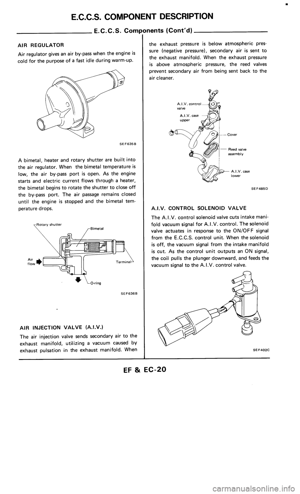 NISSAN 300ZX 1986 Z31 Engine Fuel And Emission Control System Workshop Manual 