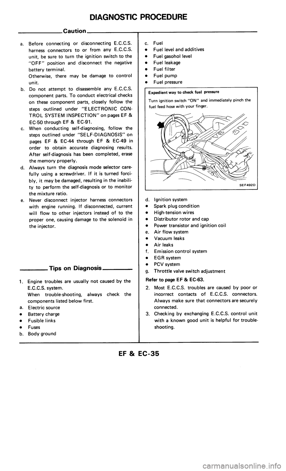 NISSAN 300ZX 1986 Z31 Engine Fuel And Emission Control System Workshop Manual 
