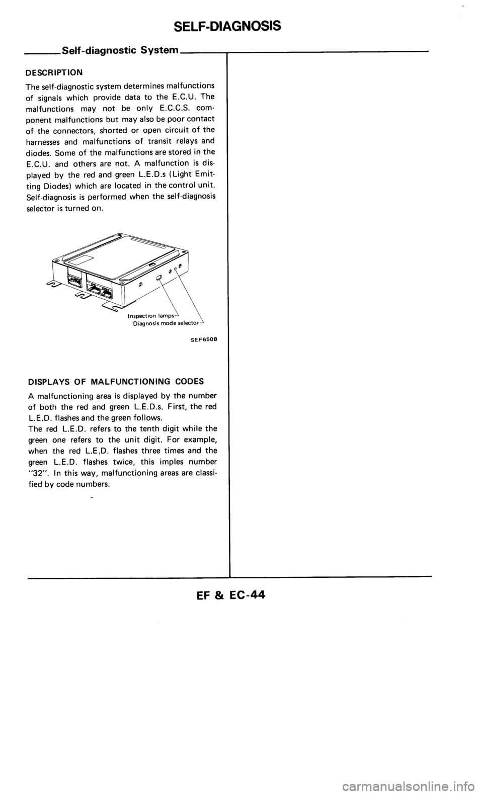 NISSAN 300ZX 1986 Z31 Engine Fuel And Emission Control System Workshop Manual 
