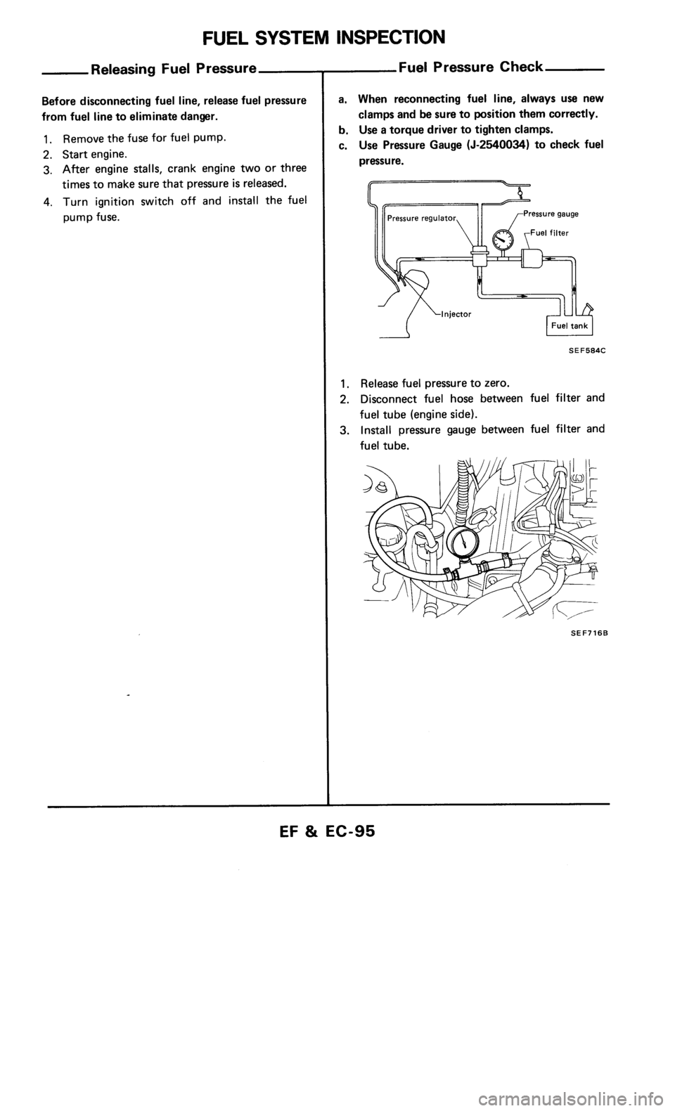 NISSAN 300ZX 1986 Z31 Engine Fuel And Emission Control System Workshop Manual 
