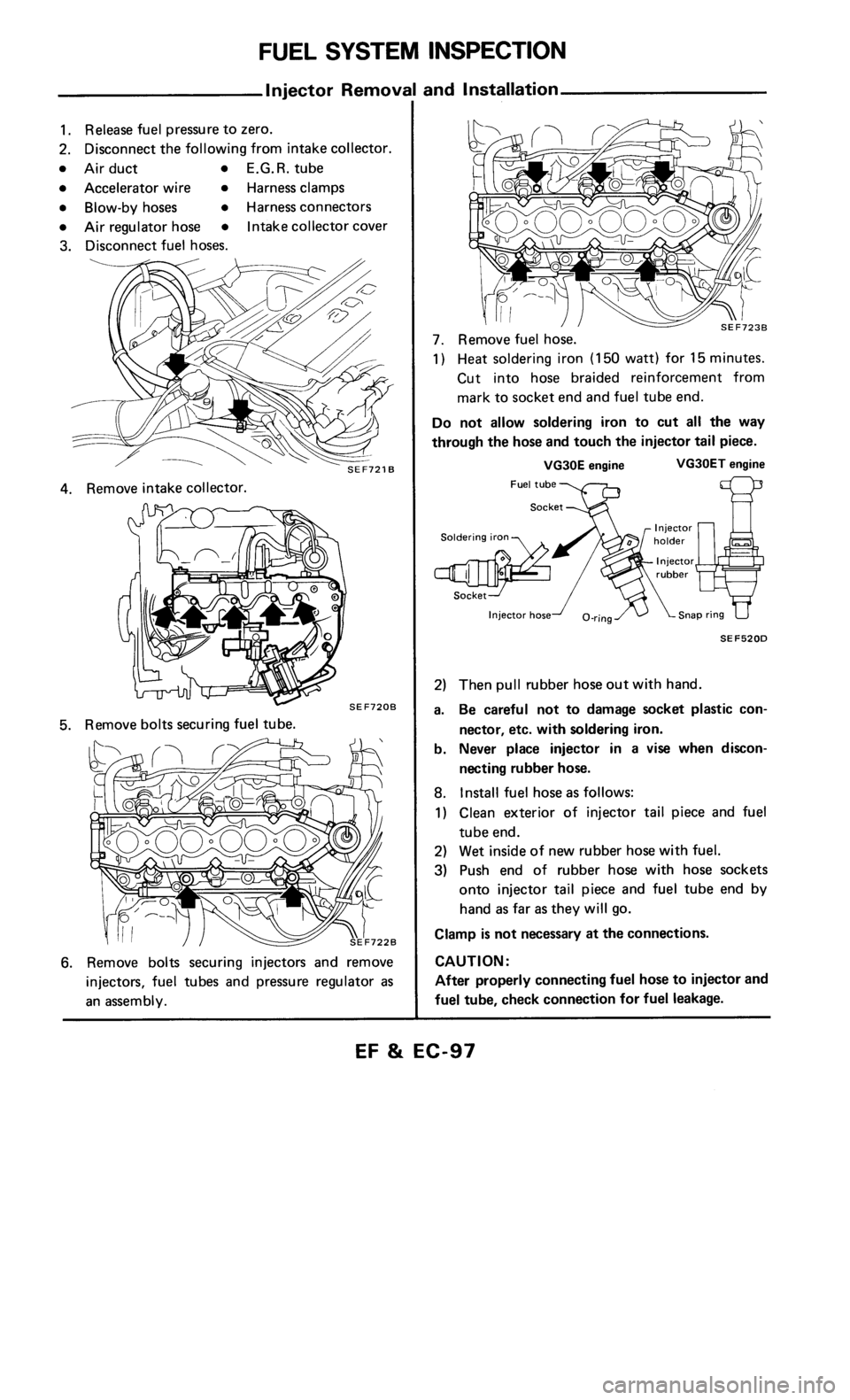 NISSAN 300ZX 1986 Z31 Engine Fuel And Emission Control System Workshop Manual 