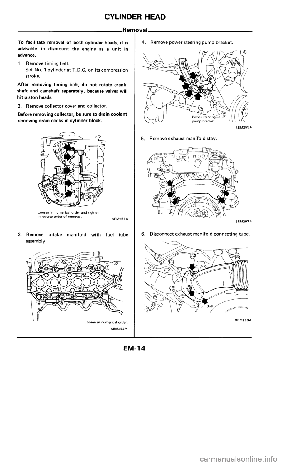 NISSAN 300ZX 1985 Z31 Engine Mechanical Workshop Manual 