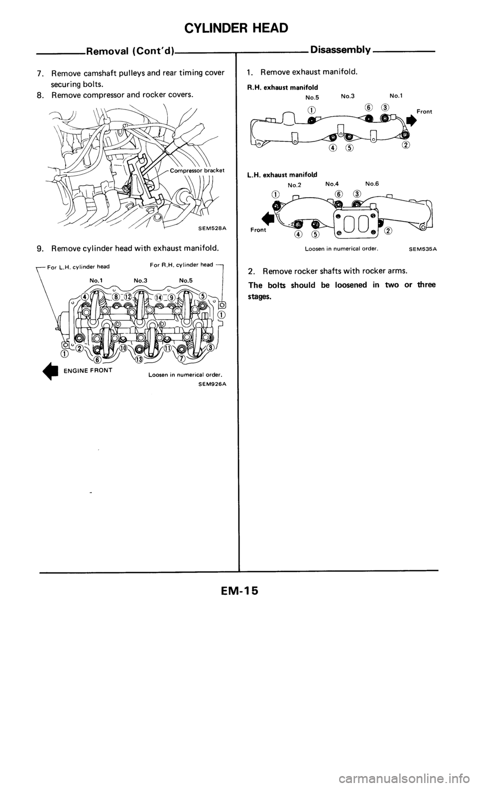 NISSAN 300ZX 1985 Z31 Engine Mechanical Workshop Manual 