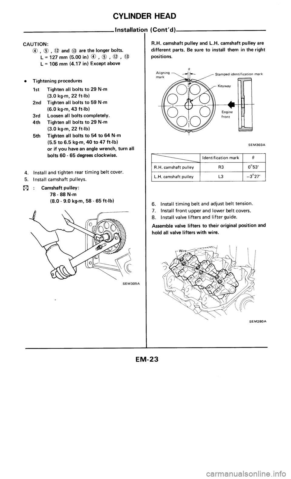 NISSAN 300ZX 1985 Z31 Engine Mechanical Workshop Manual 