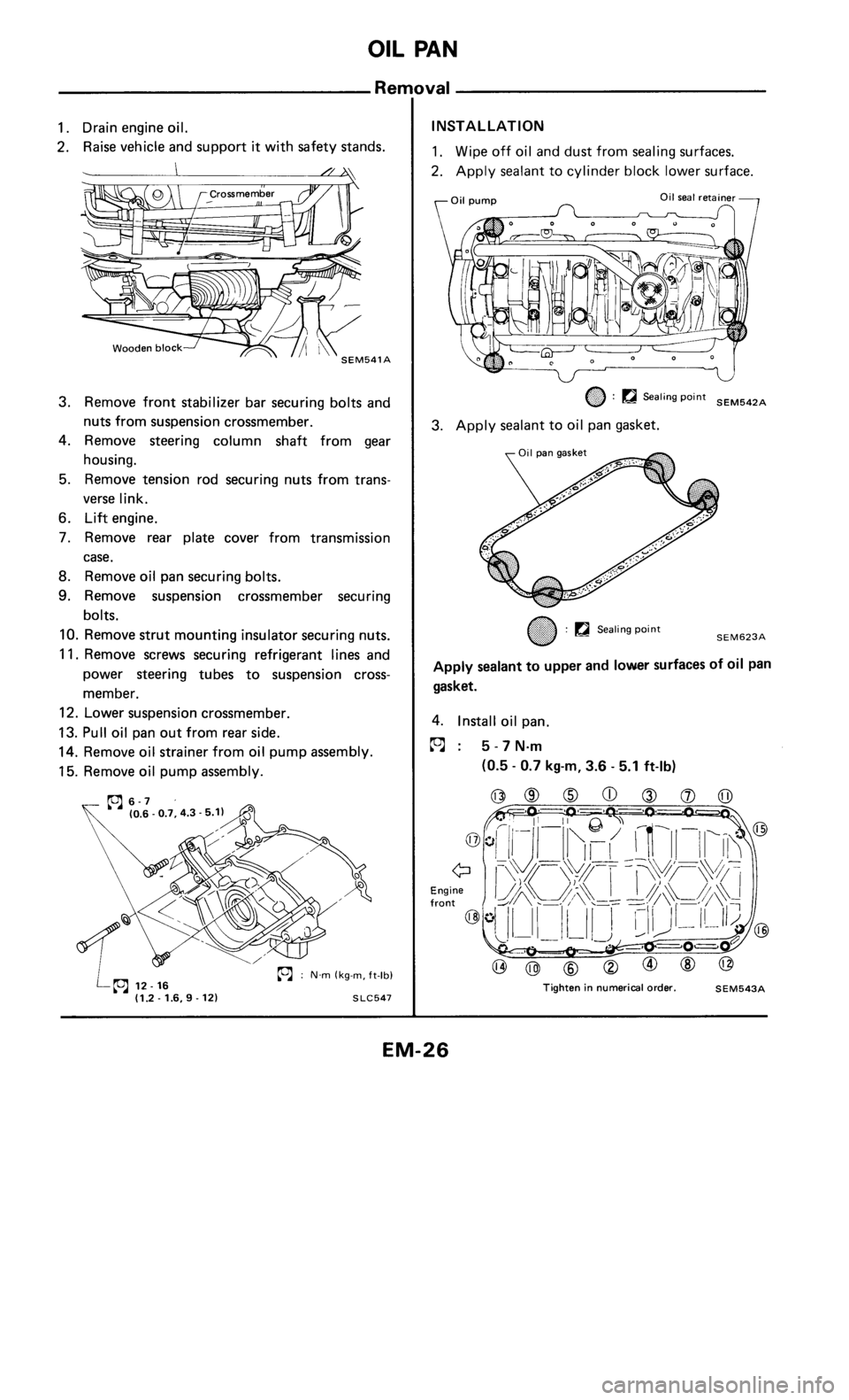 NISSAN 300ZX 1985 Z31 Engine Mechanical Workshop Manual 