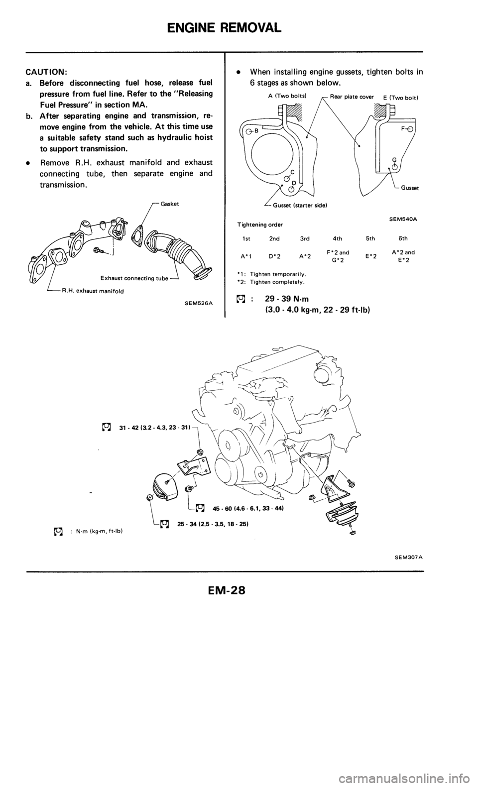 NISSAN 300ZX 1985 Z31 Engine Mechanical Workshop Manual 