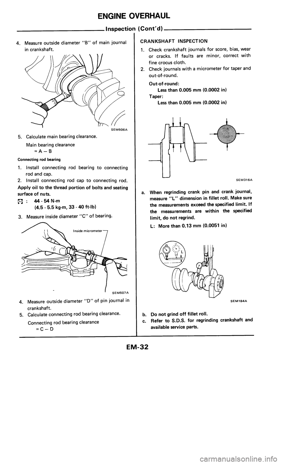 NISSAN 300ZX 1985 Z31 Engine Mechanical Workshop Manual 