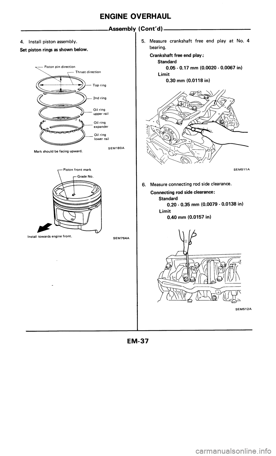 NISSAN 300ZX 1985 Z31 Engine Mechanical Workshop Manual 