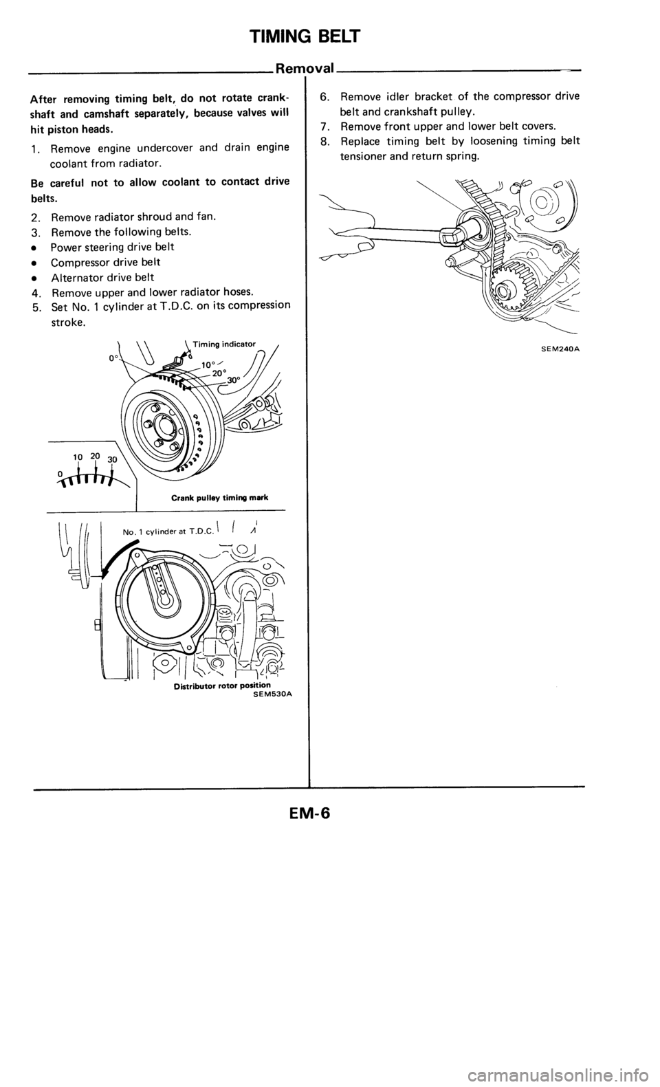NISSAN 300ZX 1985 Z31 Engine Mechanical Workshop Manual 
