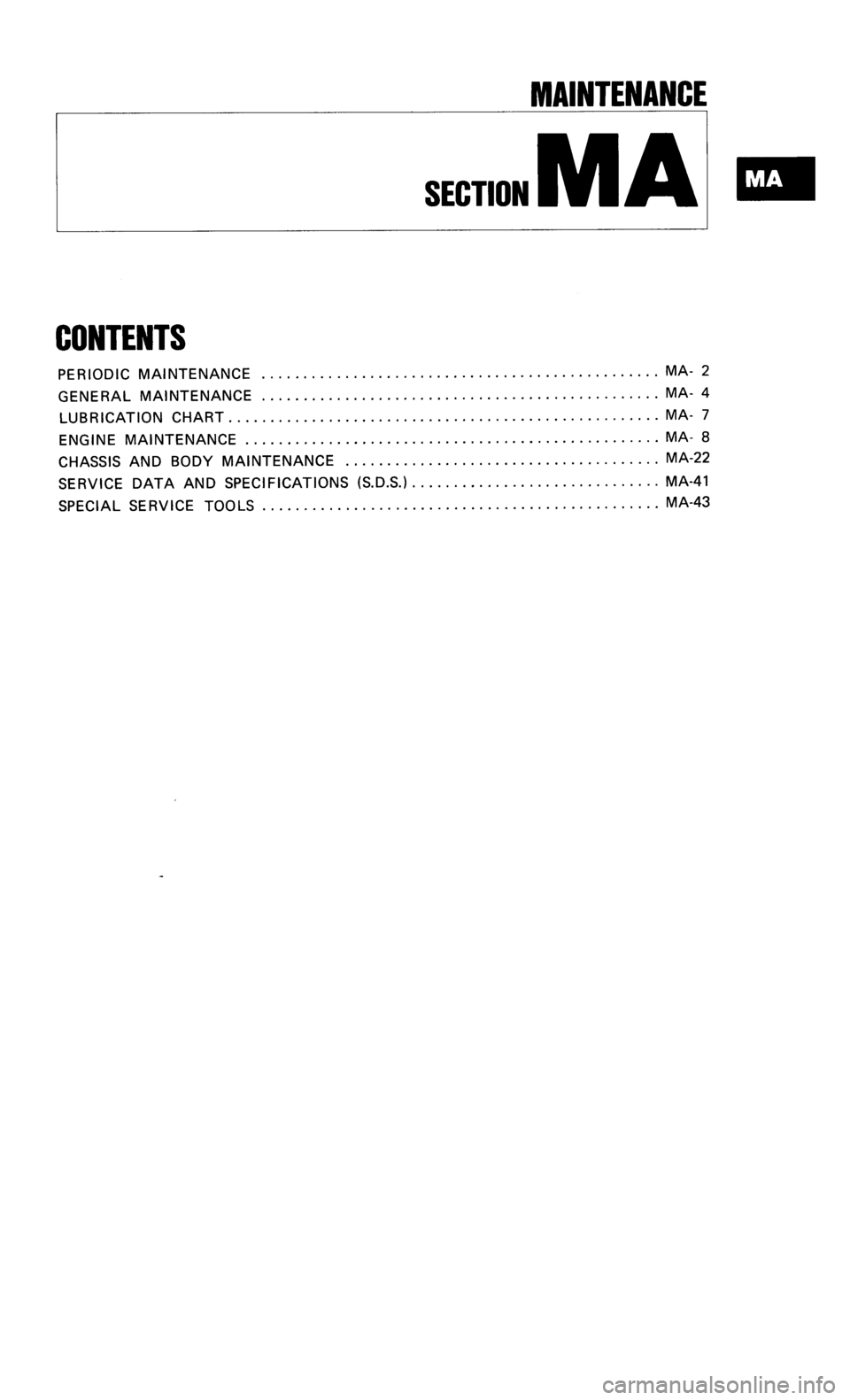 NISSAN 300ZX 1986 Z31 Maintenance Workshop Manual 