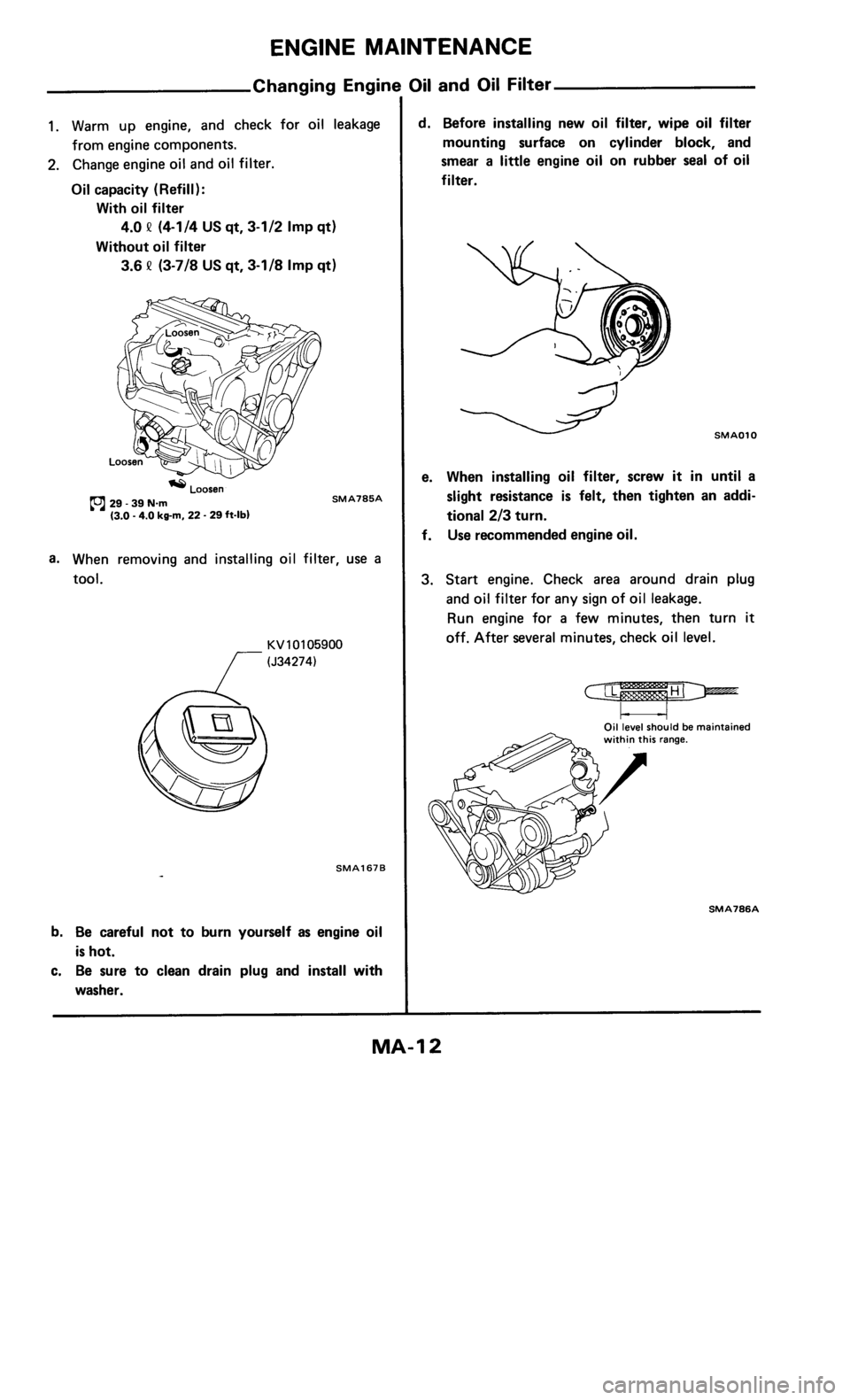 NISSAN 300ZX 1986 Z31 Maintenance Workshop Manual 