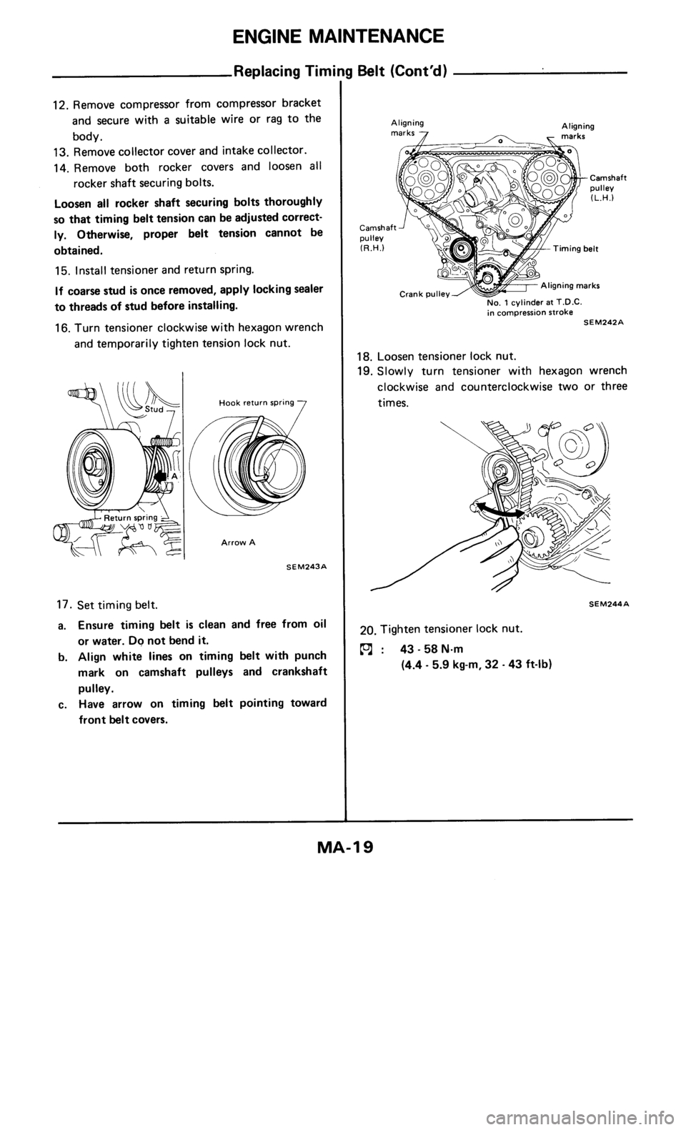 NISSAN 300ZX 1986 Z31 Maintenance Workshop Manual 