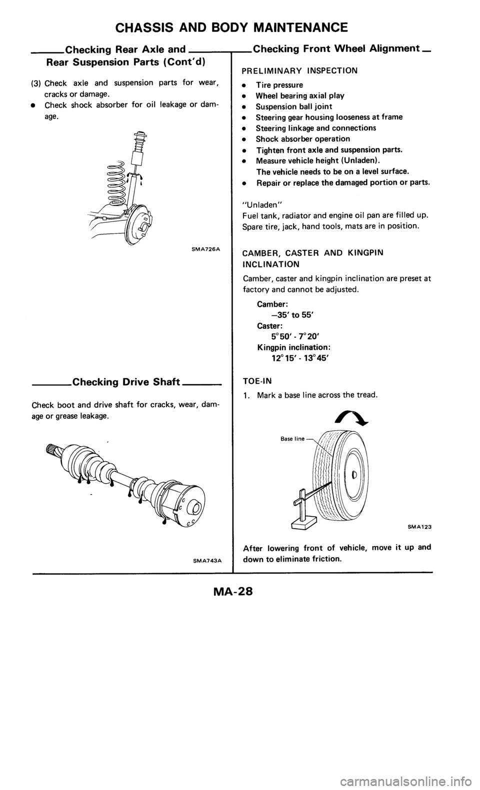 NISSAN 300ZX 1986 Z31 Maintenance Workshop Manual 