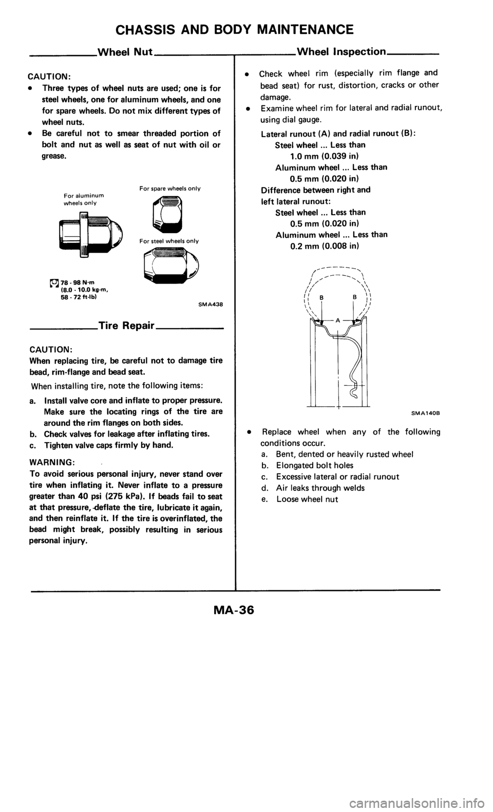 NISSAN 300ZX 1986 Z31 Maintenance Workshop Manual 