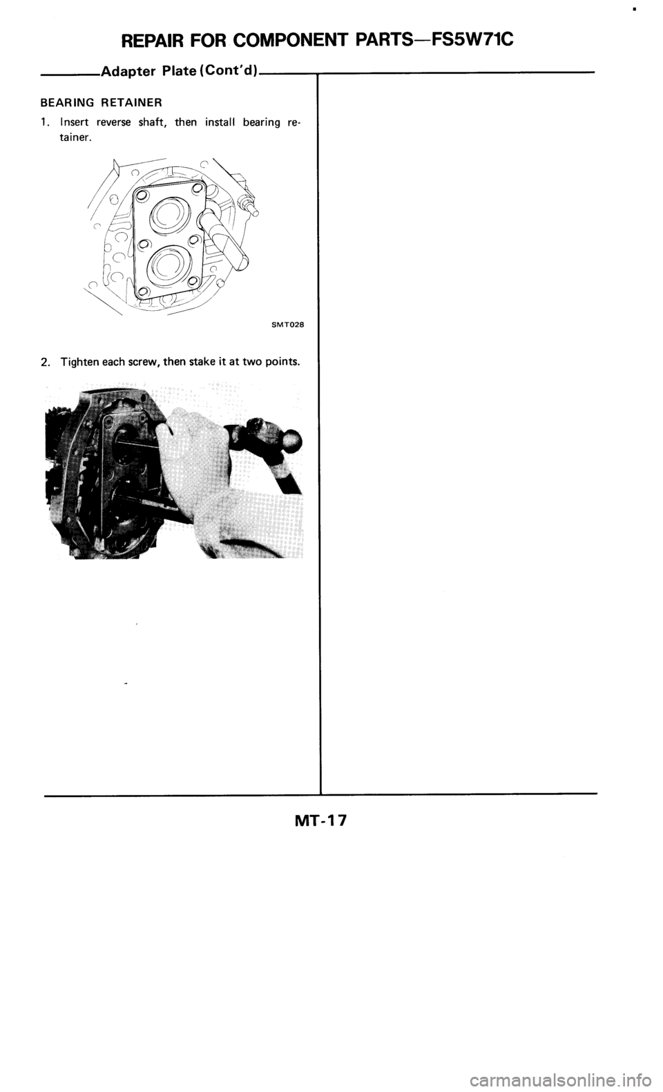 NISSAN 300ZX 1985 Z31 Manual Transmission Workshop Manual 
