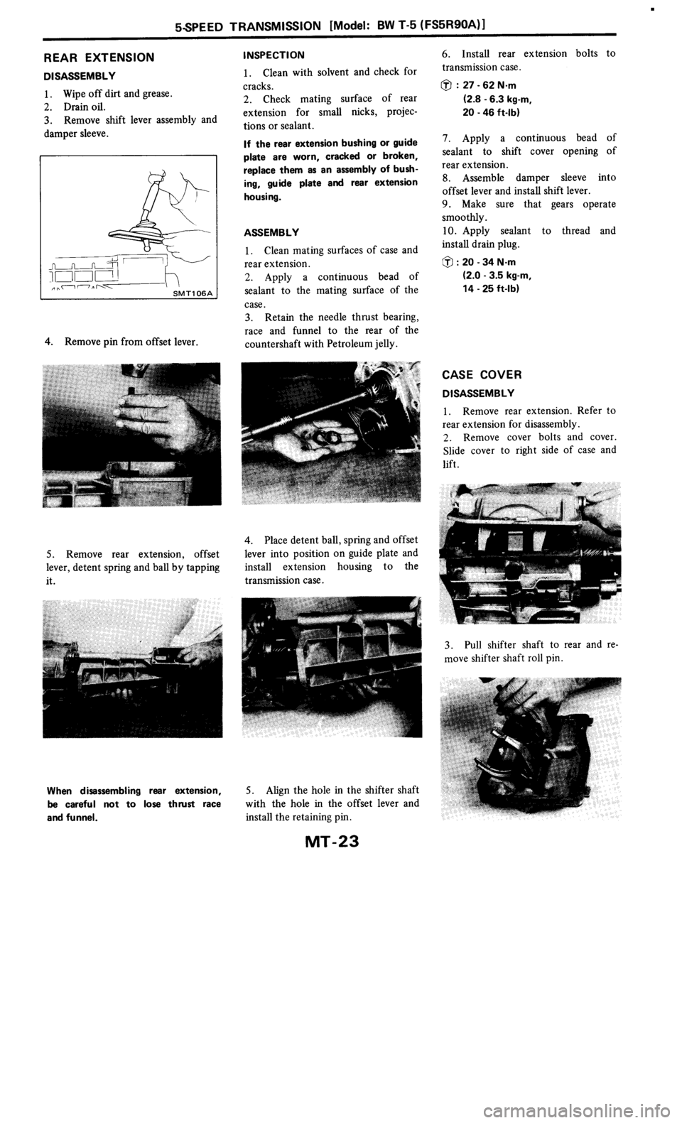 NISSAN 300ZX 1985 Z31 Manual Transmission Workshop Manual 