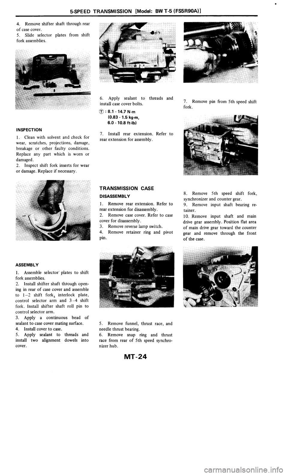 NISSAN 300ZX 1985 Z31 Manual Transmission Workshop Manual 