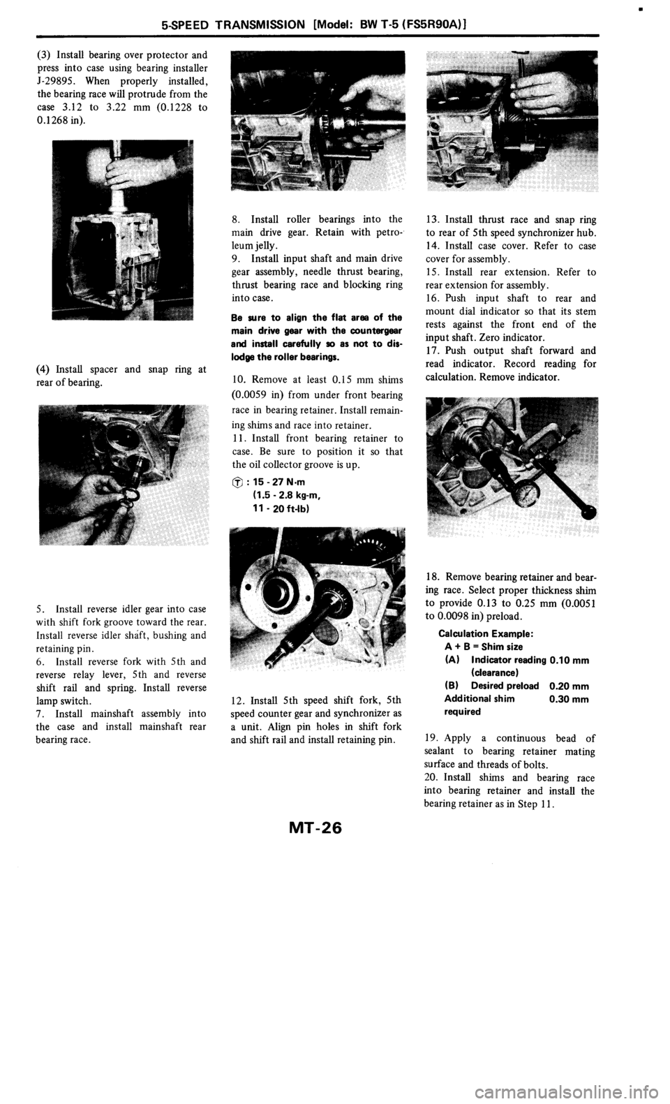 NISSAN 300ZX 1985 Z31 Manual Transmission Workshop Manual 